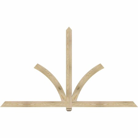 Ekena Millwork Redmond Rough Sawn Timber Gable Bracket, Douglas Fir, 96"W x 56"H x 2"D x 4"F, 14/12 Pitch GBW096X56X0204RED00RDF